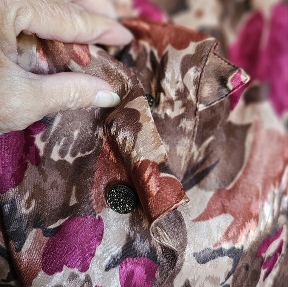 Vintage 80's Jocardi floral print blouse. Size 16. - Picture 5 of 15